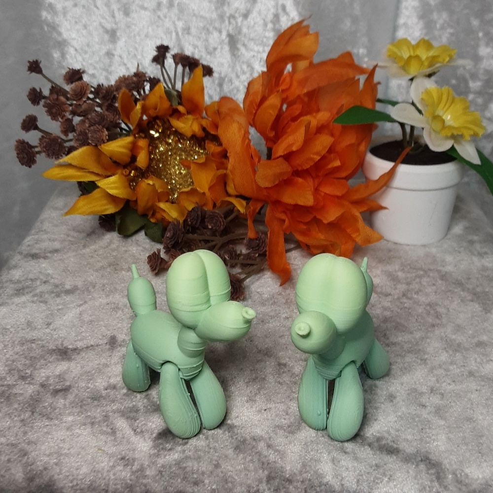 Handmade 3D Printed Balloon Pupppies (Set Of 2)